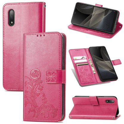 Four-leaf Clasp Embossed Buckle Mobile Phone Protection Leather Case with Lanyard & Card Slot & Wallet & Bracket Function, For Sony Xperia Ace II, For Sony Xperia 10 III, For Sony Xperia 1 III, For ZTE Axon 30 Ultra 5G, For Sharp R6                    ...