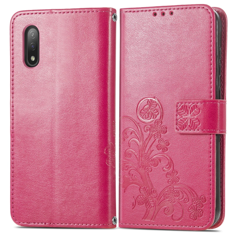 Four-leaf Clasp Embossed Buckle Mobile Phone Protection Leather Case with Lanyard & Card Slot & Wallet & Bracket Function, For Sony Xperia Ace II, For Sony Xperia 10 III, For Sony Xperia 1 III, For ZTE Axon 30 Ultra 5G, For Sharp R6                    ...