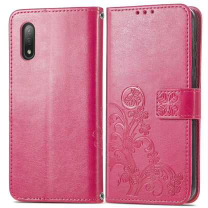Four-leaf Clasp Embossed Buckle Mobile Phone Protection Leather Case with Lanyard & Card Slot & Wallet & Bracket Function, For Sony Xperia Ace II, For Sony Xperia 10 III, For Sony Xperia 1 III, For ZTE Axon 30 Ultra 5G, For Sharp R6                    ...