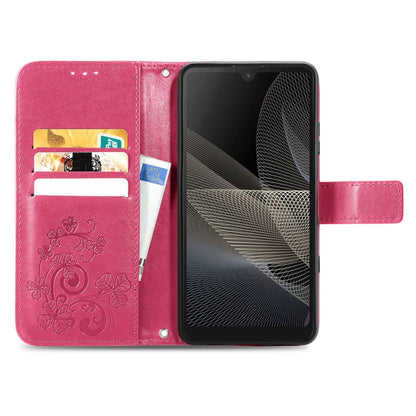 Four-leaf Clasp Embossed Buckle Mobile Phone Protection Leather Case with Lanyard & Card Slot & Wallet & Bracket Function, For Sony Xperia Ace II, For Sony Xperia 10 III, For Sony Xperia 1 III, For ZTE Axon 30 Ultra 5G, For Sharp R6                    ...