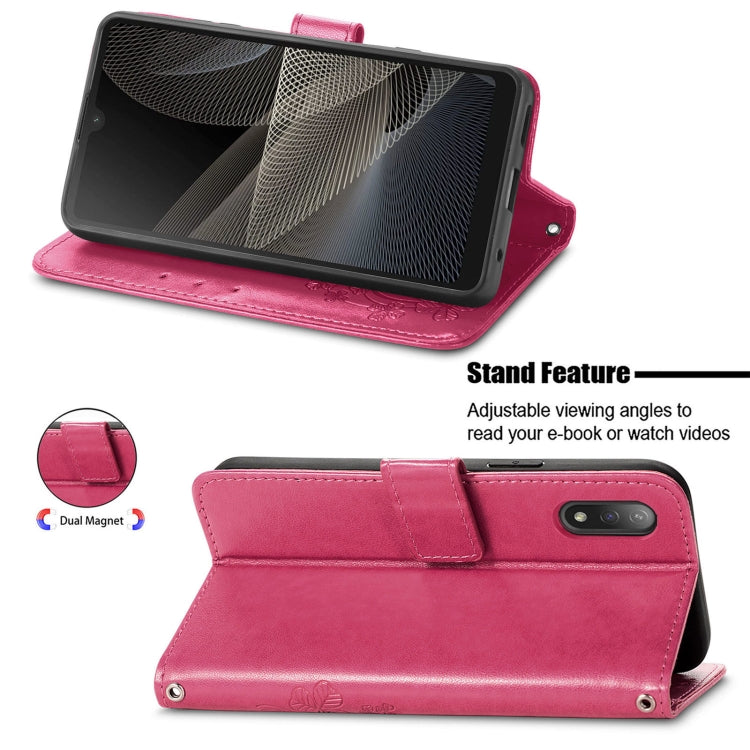 Four-leaf Clasp Embossed Buckle Mobile Phone Protection Leather Case with Lanyard & Card Slot & Wallet & Bracket Function, For Sony Xperia Ace II, For Sony Xperia 10 III, For Sony Xperia 1 III, For ZTE Axon 30 Ultra 5G, For Sharp R6                    ...