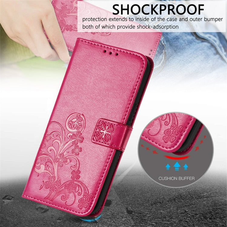 Four-leaf Clasp Embossed Buckle Mobile Phone Protection Leather Case with Lanyard & Card Slot & Wallet & Bracket Function, For Sony Xperia Ace II, For Sony Xperia 10 III, For Sony Xperia 1 III, For ZTE Axon 30 Ultra 5G, For Sharp R6                    ...