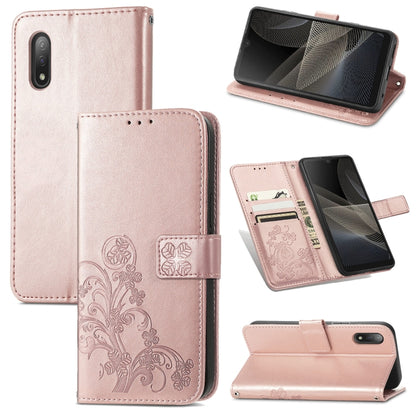 Four-leaf Clasp Embossed Buckle Mobile Phone Protection Leather Case with Lanyard & Card Slot & Wallet & Bracket Function, For Sony Xperia Ace II, For Sony Xperia 10 III, For Sony Xperia 1 III, For ZTE Axon 30 Ultra 5G, For Sharp R6                    ...