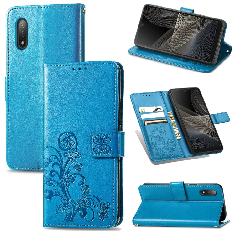 Four-leaf Clasp Embossed Buckle Mobile Phone Protection Leather Case with Lanyard & Card Slot & Wallet & Bracket Function, For Sony Xperia Ace II, For Sony Xperia 10 III, For Sony Xperia 1 III, For ZTE Axon 30 Ultra 5G, For Sharp R6                    ...