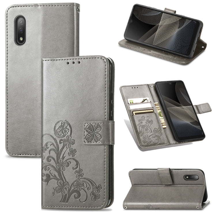 Four-leaf Clasp Embossed Buckle Mobile Phone Protection Leather Case with Lanyard & Card Slot & Wallet & Bracket Function, For Sony Xperia Ace II, For Sony Xperia 10 III, For Sony Xperia 1 III, For ZTE Axon 30 Ultra 5G, For Sharp R6                    ...