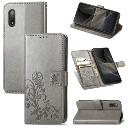 Four-leaf Clasp Embossed Buckle Mobile Phone Protection Leather Case with Lanyard & Card Slot & Wallet & Bracket Function, For Sony Xperia Ace II, For Sony Xperia 10 III, For Sony Xperia 1 III, For ZTE Axon 30 Ultra 5G, For Sharp R6                    ...