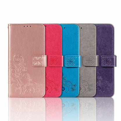 Four-leaf Clasp Embossed Buckle Mobile Phone Protection Leather Case with Lanyard & Card Slot & Wallet & Bracket Function, For Sony Xperia Ace II, For Sony Xperia 10 III, For Sony Xperia 1 III, For ZTE Axon 30 Ultra 5G, For Sharp R6                    ...