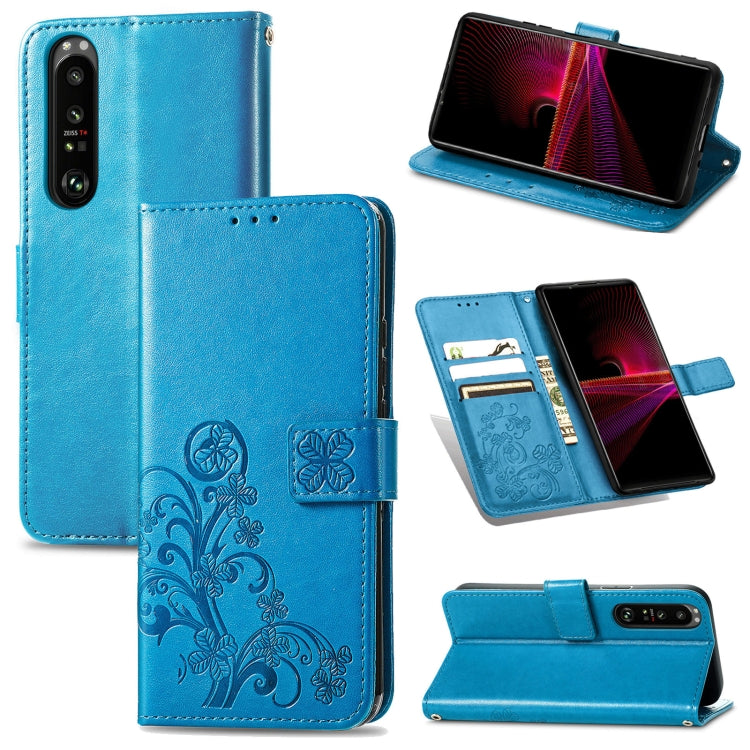 Four-leaf Clasp Embossed Buckle Mobile Phone Protection Leather Case with Lanyard & Card Slot & Wallet & Bracket Function, For Sony Xperia Ace II, For Sony Xperia 10 III, For Sony Xperia 1 III, For ZTE Axon 30 Ultra 5G, For Sharp R6                    ...