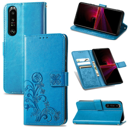 Four-leaf Clasp Embossed Buckle Mobile Phone Protection Leather Case with Lanyard & Card Slot & Wallet & Bracket Function, For Sony Xperia Ace II, For Sony Xperia 10 III, For Sony Xperia 1 III, For ZTE Axon 30 Ultra 5G, For Sharp R6                    ...