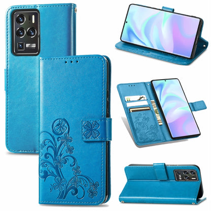 Four-leaf Clasp Embossed Buckle Mobile Phone Protection Leather Case with Lanyard & Card Slot & Wallet & Bracket Function, For Sony Xperia Ace II, For Sony Xperia 10 III, For Sony Xperia 1 III, For ZTE Axon 30 Ultra 5G, For Sharp R6                    ...