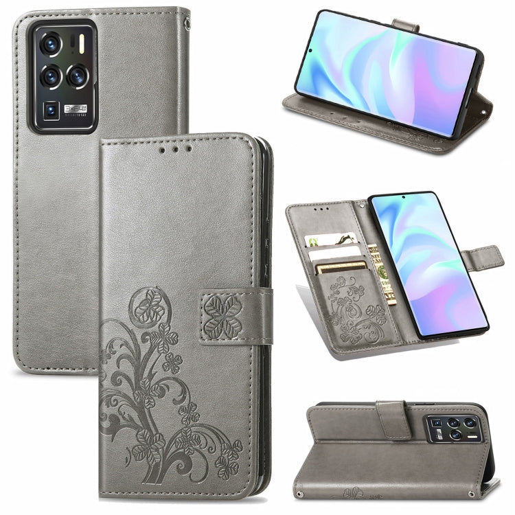 Four-leaf Clasp Embossed Buckle Mobile Phone Protection Leather Case with Lanyard & Card Slot & Wallet & Bracket Function, For Sony Xperia Ace II, For Sony Xperia 10 III, For Sony Xperia 1 III, For ZTE Axon 30 Ultra 5G, For Sharp R6                    ...
