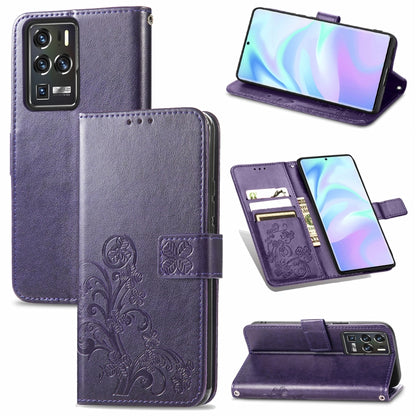 Four-leaf Clasp Embossed Buckle Mobile Phone Protection Leather Case with Lanyard & Card Slot & Wallet & Bracket Function, For Sony Xperia Ace II, For Sony Xperia 10 III, For Sony Xperia 1 III, For ZTE Axon 30 Ultra 5G, For Sharp R6                    ...