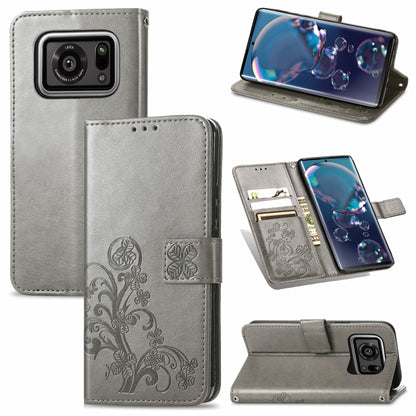 Four-leaf Clasp Embossed Buckle Mobile Phone Protection Leather Case with Lanyard & Card Slot & Wallet & Bracket Function, For Sony Xperia Ace II, For Sony Xperia 10 III, For Sony Xperia 1 III, For ZTE Axon 30 Ultra 5G, For Sharp R6                    ...