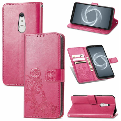Four-leaf Clasp Embossed Buckle Mobile Phone Protection Leather Case with Lanyard & Card Slot & Wallet & Bracket Function, For Sony Xperia Ace II, For Sony Xperia 10 III, For Sony Xperia 1 III, For ZTE Axon 30 Ultra 5G, For Sharp R6                    ...