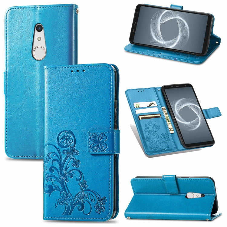 Four-leaf Clasp Embossed Buckle Mobile Phone Protection Leather Case with Lanyard & Card Slot & Wallet & Bracket Function, For Sony Xperia Ace II, For Sony Xperia 10 III, For Sony Xperia 1 III, For ZTE Axon 30 Ultra 5G, For Sharp R6                    ...