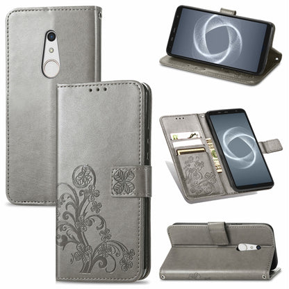 Four-leaf Clasp Embossed Buckle Mobile Phone Protection Leather Case with Lanyard & Card Slot & Wallet & Bracket Function, For Sony Xperia Ace II, For Sony Xperia 10 III, For Sony Xperia 1 III, For ZTE Axon 30 Ultra 5G, For Sharp R6                    ...