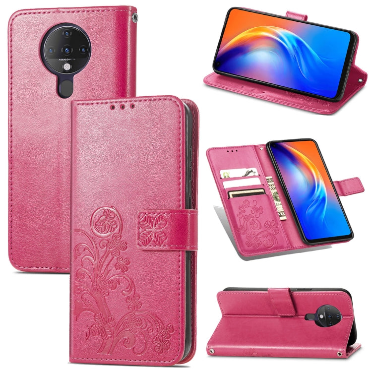 Four-leaf Clasp Embossed Buckle Mobile Phone Protection Leather Case with Lanyard & Card Slot & Wallet & Bracket Function, For Sony Xperia Ace II, For Sony Xperia 10 III, For Sony Xperia 1 III, For ZTE Axon 30 Ultra 5G, For Sharp R6                    ...