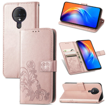 Four-leaf Clasp Embossed Buckle Mobile Phone Protection Leather Case with Lanyard & Card Slot & Wallet & Bracket Function, For Sony Xperia Ace II, For Sony Xperia 10 III, For Sony Xperia 1 III, For ZTE Axon 30 Ultra 5G, For Sharp R6                    ...