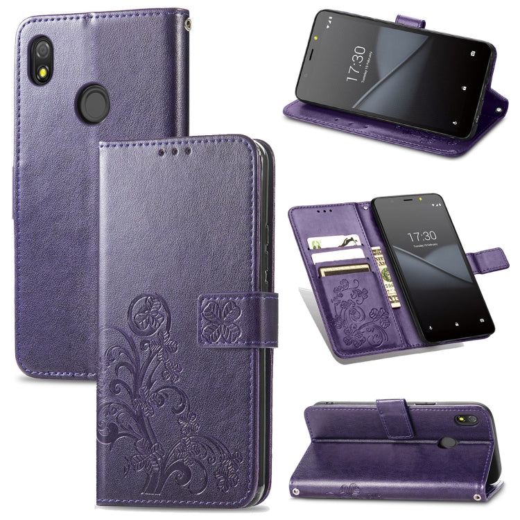 Four-leaf Clasp Embossed Buckle Mobile Phone Protection Leather Case with Lanyard & Card Slot & Wallet & Bracket Function, For Sony Xperia Ace II, For Sony Xperia 10 III, For Sony Xperia 1 III, For ZTE Axon 30 Ultra 5G, For Sharp R6                    ...