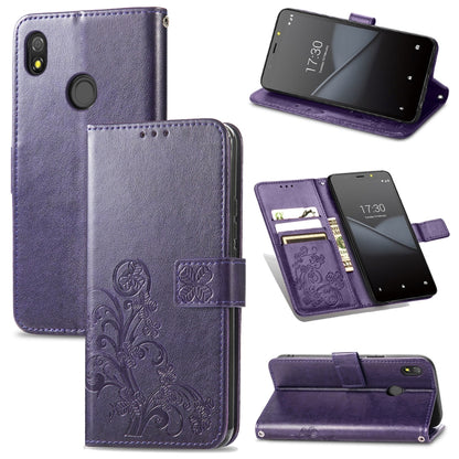 Four-leaf Clasp Embossed Buckle Mobile Phone Protection Leather Case with Lanyard & Card Slot & Wallet & Bracket Function, For Sony Xperia Ace II, For Sony Xperia 10 III, For Sony Xperia 1 III, For ZTE Axon 30 Ultra 5G, For Sharp R6                    ...