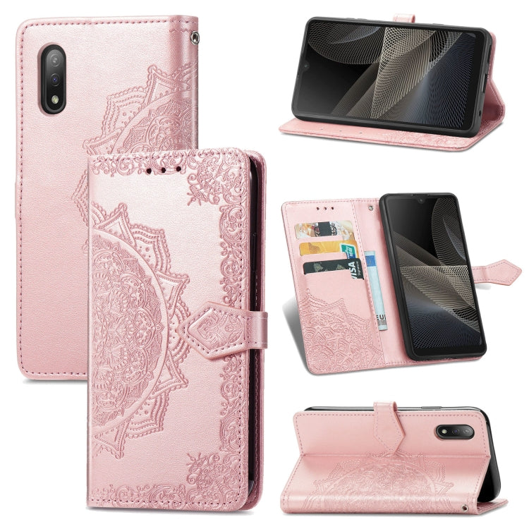 Mandala Flower Embossed Horizontal Flip Leather Case with Bracket / Card Slot / Wallet / Lanyard, For Nokia X10, For Sony Xperia Ace II, For TECNO Pop 3, For Sharp R6, For ZTE 30 Ultra 5G, For ZTE Libero 5G, For TECNO SPARK 6