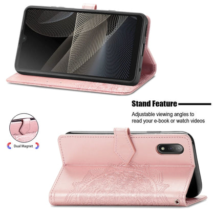 Mandala Flower Embossed Horizontal Flip Leather Case with Bracket / Card Slot / Wallet / Lanyard, For Nokia X10, For Sony Xperia Ace II, For TECNO Pop 3, For Sharp R6, For ZTE 30 Ultra 5G, For ZTE Libero 5G, For TECNO SPARK 6