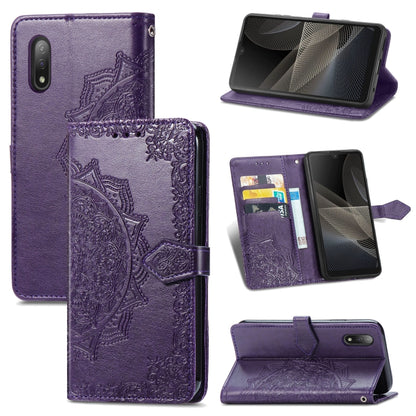 Mandala Flower Embossed Horizontal Flip Leather Case with Bracket / Card Slot / Wallet / Lanyard, For Nokia X10, For Sony Xperia Ace II, For TECNO Pop 3, For Sharp R6, For ZTE 30 Ultra 5G, For ZTE Libero 5G, For TECNO SPARK 6