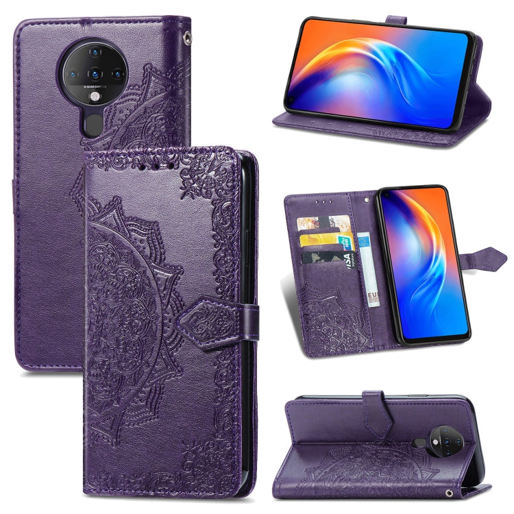 Mandala Flower Embossed Horizontal Flip Leather Case with Bracket / Card Slot / Wallet / Lanyard, For Nokia X10, For Sony Xperia Ace II, For TECNO Pop 3, For Sharp R6, For ZTE 30 Ultra 5G, For ZTE Libero 5G, For TECNO SPARK 6