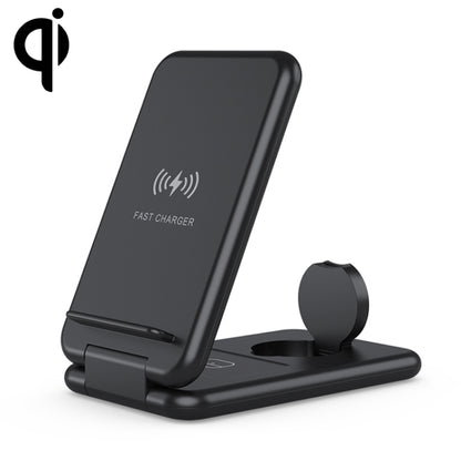 Chargeur sans fil rapide pliable Qi 3 en 1 de 15 W avec support de téléphone pour iPhone, iWatch et AirPod