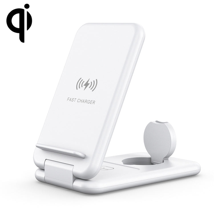 Chargeur sans fil rapide pliable Qi 3 en 1 de 15 W avec support de téléphone pour iPhone, iWatch et AirPod
