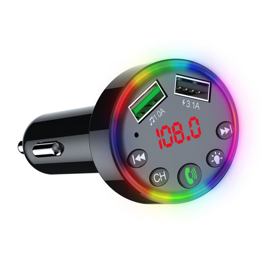Transmetteur FM Modulateur MP3 de voiture F9, Récepteur audio sans fil mains libres Double chargeur rapide USB Kit de voiture, F9