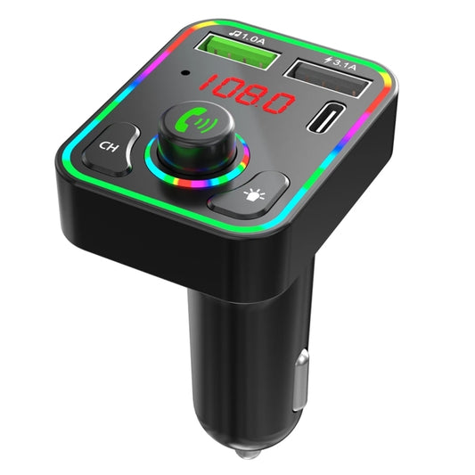 Émetteur FM de voiture F3 Rétroéclairage LED Récepteur Lecteur MP3 Chargeur USB 3.1A Double Chargeur USB, F3