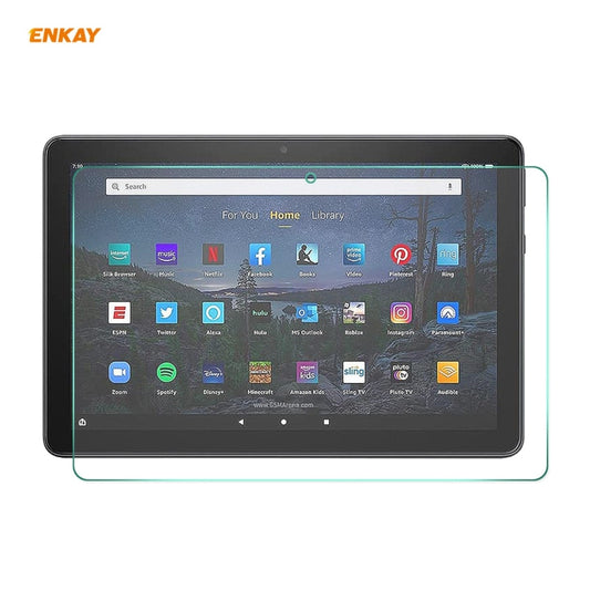 Pour Amazon Fire HD 10 / HD 10 Plus 2021 ENKAY Hat-Prince Film de protection en verre trempé antidéflagrant 2.5D, dureté de surface 9H, 0.33mm, 1 pièce, 2 pièces