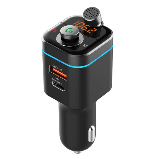 Transmetteur FM C72 Récepteur Lecteur MP3 de Voiture Chargeur de Voiture USB-C PD18W Lecteur de Musique pour Téléphone, C72