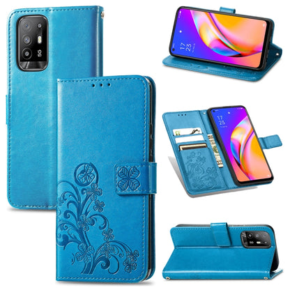 Four-leaf Clasp Embossed Buckle Mobile Phone Protection Leather Case with Lanyard & Card Slot & Wallet & Bracket Function, For OPPO A94 5G / F19 Pro+ 5G / Reno5 Z, For Motorola Moto G Power 2021, For OPPO A54 5G, For OPPO Realme C21                    ...