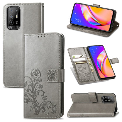 Four-leaf Clasp Embossed Buckle Mobile Phone Protection Leather Case with Lanyard & Card Slot & Wallet & Bracket Function, For OPPO A94 5G / F19 Pro+ 5G / Reno5 Z, For Motorola Moto G Power 2021, For OPPO A54 5G, For OPPO Realme C21                    ...