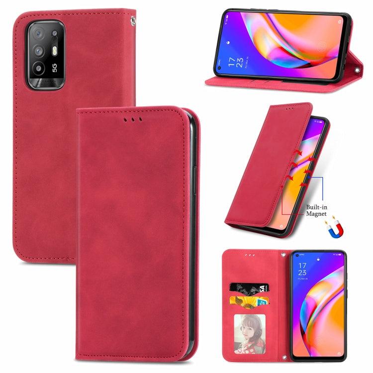 Retro Skin Feel Business Magnetic Horizontal Flip Leather Case With Holder & Card Slots & Wallet & Photo Frame, For OPPO A94 5G, For OPPO A54 5G, For OPPO Reno 5 5G, For OPPO Reno 5 5G X3 Lite, For OPPO Realme C21, For OPPO Realme GT 5G, For Meizu 18