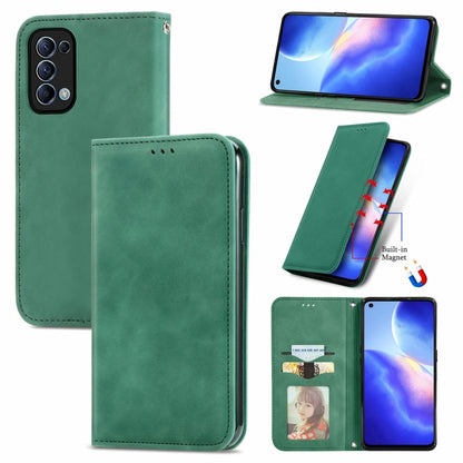 Retro Skin Feel Business Magnetic Horizontal Flip Leather Case With Holder & Card Slots & Wallet & Photo Frame, For OPPO A94 5G, For OPPO A54 5G, For OPPO Reno 5 5G, For OPPO Reno 5 5G X3 Lite, For OPPO Realme C21, For OPPO Realme GT 5G, For Meizu 18