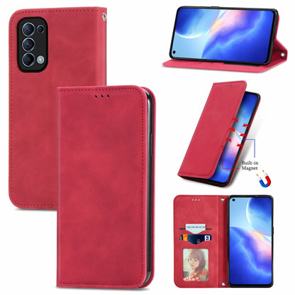 Retro Skin Feel Business Magnetic Horizontal Flip Leather Case With Holder & Card Slots & Wallet & Photo Frame, For OPPO A94 5G, For OPPO A54 5G, For OPPO Reno 5 5G, For OPPO Reno 5 5G X3 Lite, For OPPO Realme C21, For OPPO Realme GT 5G, For Meizu 18