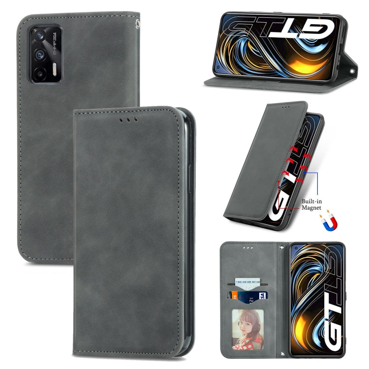 Retro Skin Feel Business Magnetic Horizontal Flip Leather Case With Holder & Card Slots & Wallet & Photo Frame, For OPPO A94 5G, For OPPO A54 5G, For OPPO Reno 5 5G, For OPPO Reno 5 5G X3 Lite, For OPPO Realme C21, For OPPO Realme GT 5G, For Meizu 18