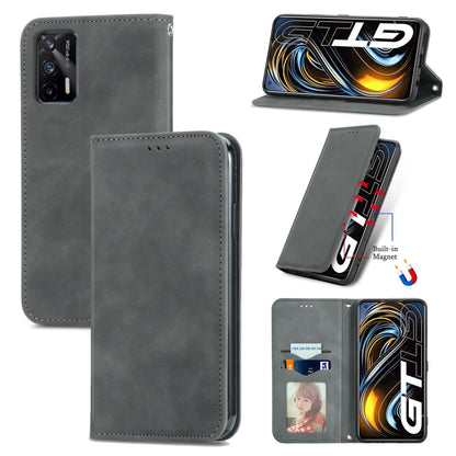 Retro Skin Feel Business Magnetic Horizontal Flip Leather Case With Holder & Card Slots & Wallet & Photo Frame, For OPPO A94 5G, For OPPO A54 5G, For OPPO Reno 5 5G, For OPPO Reno 5 5G X3 Lite, For OPPO Realme C21, For OPPO Realme GT 5G, For Meizu 18