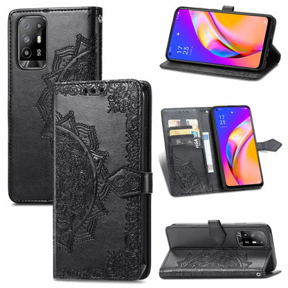 Mandala Flower Embossed Horizontal Flip Leather Case with Holder & Three Card Slots & Wallet & Lanyard, For Motorola Moto G Power 2021, For OPPO A54 5G, For OPPO A94 5G / F19 Pro+ 5G /Reno5 Z, For OPPO Realme C21, For OPPO Realme GT 5G / Realme Q3 Pro ...