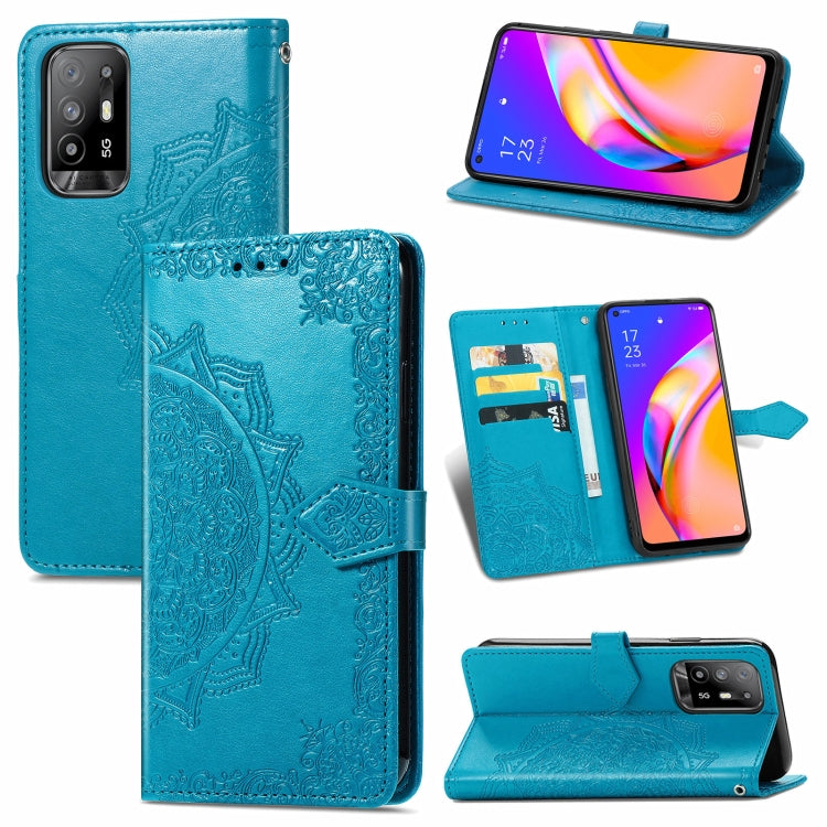 Mandala Flower Embossed Horizontal Flip Leather Case with Holder & Three Card Slots & Wallet & Lanyard, For Motorola Moto G Power 2021, For OPPO A54 5G, For OPPO A94 5G / F19 Pro+ 5G /Reno5 Z, For OPPO Realme C21, For OPPO Realme GT 5G / Realme Q3 Pro ...