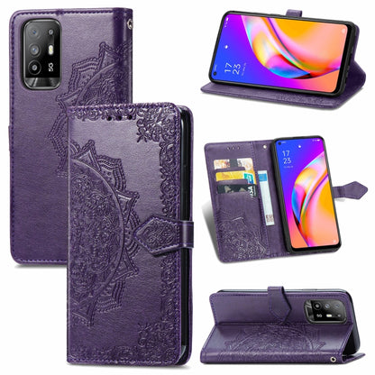 Mandala Flower Embossed Horizontal Flip Leather Case with Holder & Three Card Slots & Wallet & Lanyard, For Motorola Moto G Power 2021, For OPPO A54 5G, For OPPO A94 5G / F19 Pro+ 5G /Reno5 Z, For OPPO Realme C21, For OPPO Realme GT 5G / Realme Q3 Pro ...