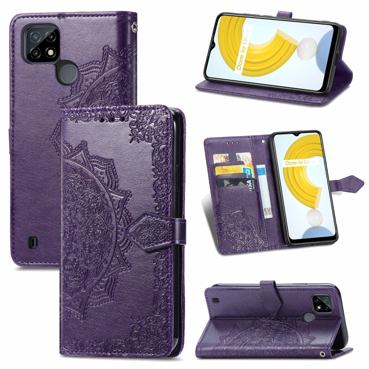 Mandala Flower Embossed Horizontal Flip Leather Case with Holder & Three Card Slots & Wallet & Lanyard, For Motorola Moto G Power 2021, For OPPO A54 5G, For OPPO A94 5G / F19 Pro+ 5G /Reno5 Z, For OPPO Realme C21, For OPPO Realme GT 5G / Realme Q3 Pro ...