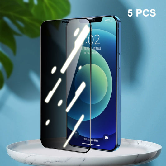 5 PCS ENKAY Hat-Prince Film de protection d'écran anti-espion en verre trempé à couverture complète à 28 degrés, pour iPhone 12 / 12 Pro, pour iPhone 12 mini, pour iPhone 12 Pro Max, pour iPhone 11 Pro / XS / X, pour iPhone 11 / XR, pour iPhone 11 Pro Max