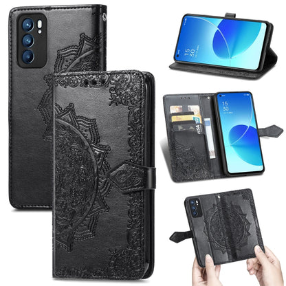 Mandala Flower Embossed Horizontal Flip Leather Case with Holder & Three Card Slots & Wallet & Lanyard, For OPPO Reno6 5G, For OPPO Reno6 Pro+ 5G, For OPPO Reno6 Pro 5G, For OPPO Realme 8 5G, For Blackview A80 Pro, For OnePlus Nord CE 5G               ...