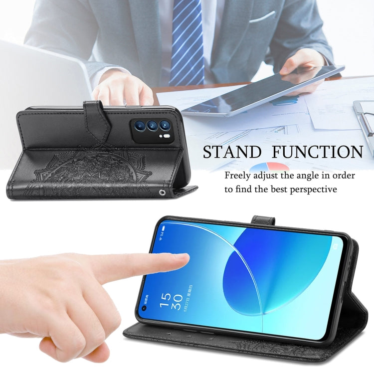 Mandala Flower Embossed Horizontal Flip Leather Case with Holder & Three Card Slots & Wallet & Lanyard, For OPPO Reno6 5G, For OPPO Reno6 Pro+ 5G, For OPPO Reno6 Pro 5G, For OPPO Realme 8 5G, For Blackview A80 Pro, For OnePlus Nord CE 5G               ...