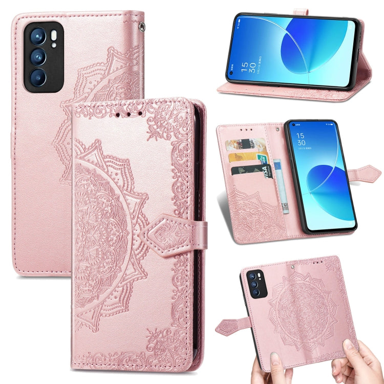 Mandala Flower Embossed Horizontal Flip Leather Case with Holder & Three Card Slots & Wallet & Lanyard, For OPPO Reno6 5G, For OPPO Reno6 Pro+ 5G, For OPPO Reno6 Pro 5G, For OPPO Realme 8 5G, For Blackview A80 Pro, For OnePlus Nord CE 5G               ...