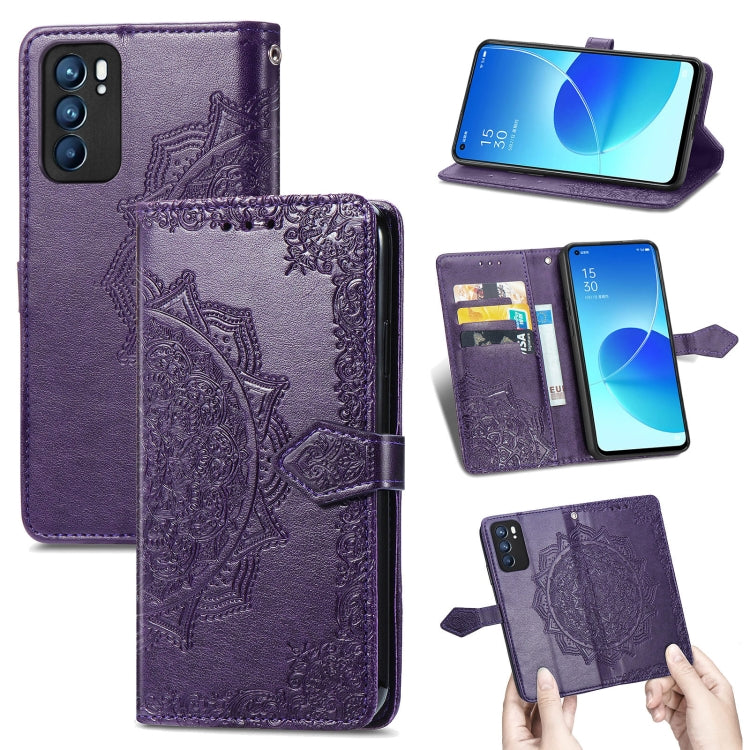 Mandala Flower Embossed Horizontal Flip Leather Case with Holder & Three Card Slots & Wallet & Lanyard, For OPPO Reno6 5G, For OPPO Reno6 Pro+ 5G, For OPPO Reno6 Pro 5G, For OPPO Realme 8 5G, For Blackview A80 Pro, For OnePlus Nord CE 5G               ...